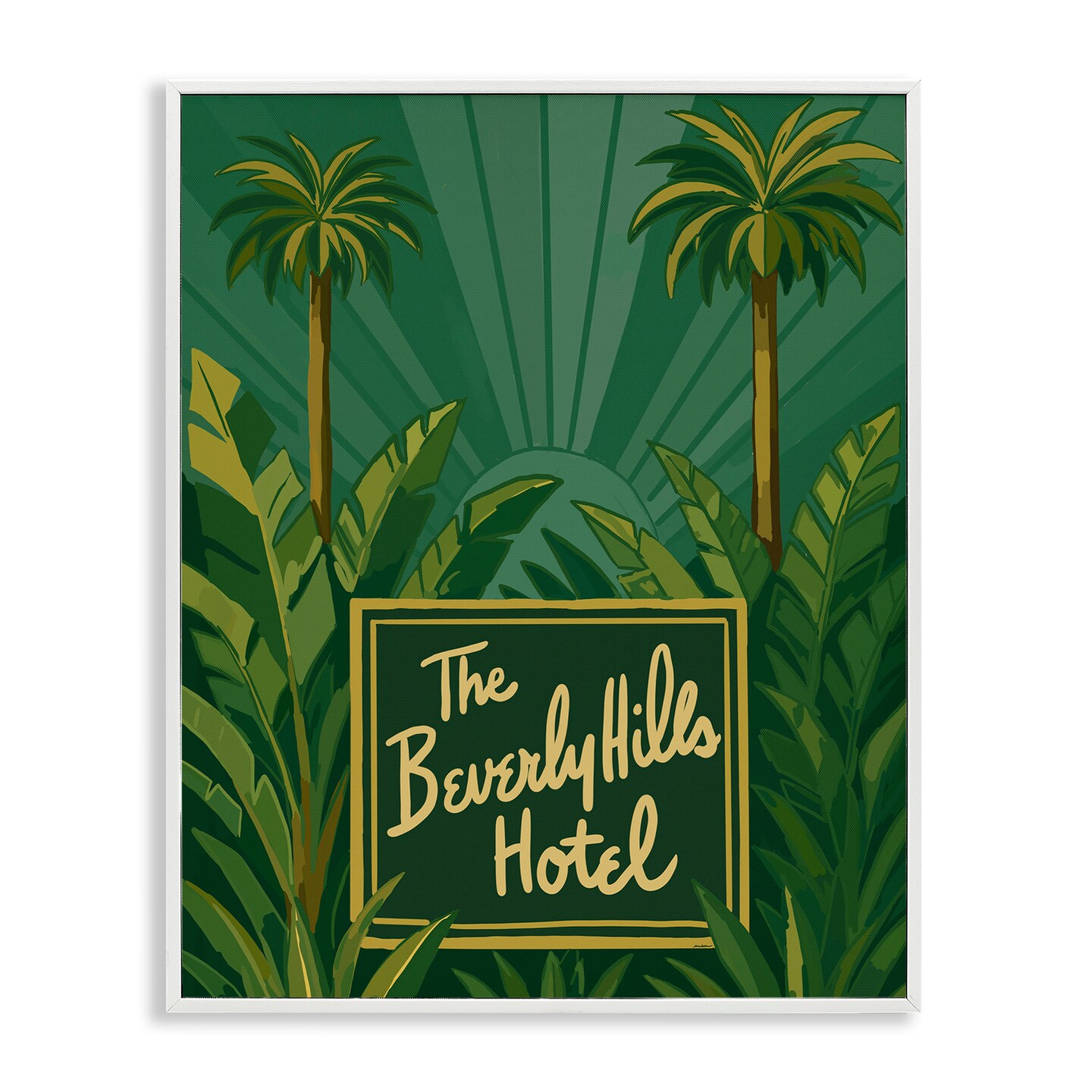 Stupell Industries Retro Beverly Hills Hotel Framed Giclee, design by Amelia Noyes
