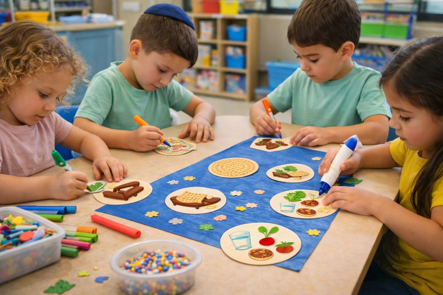 Passover Four Questions Cutout Set 2" – 20 Sets Pesach Seder Craft Shapes, Classroom Activities & Jewish Holiday Decorations