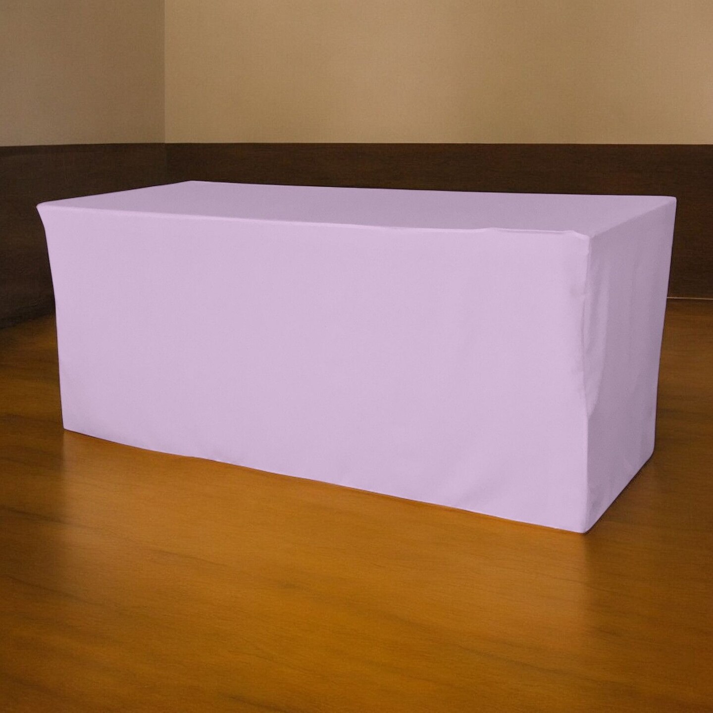 96 Inch Rectangular Black Fitted Tablecloth for Folding Table