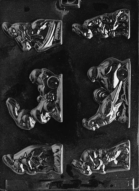 Assorted Easter Bunny Chocolate Mold – 6 Different Rabbit Designs