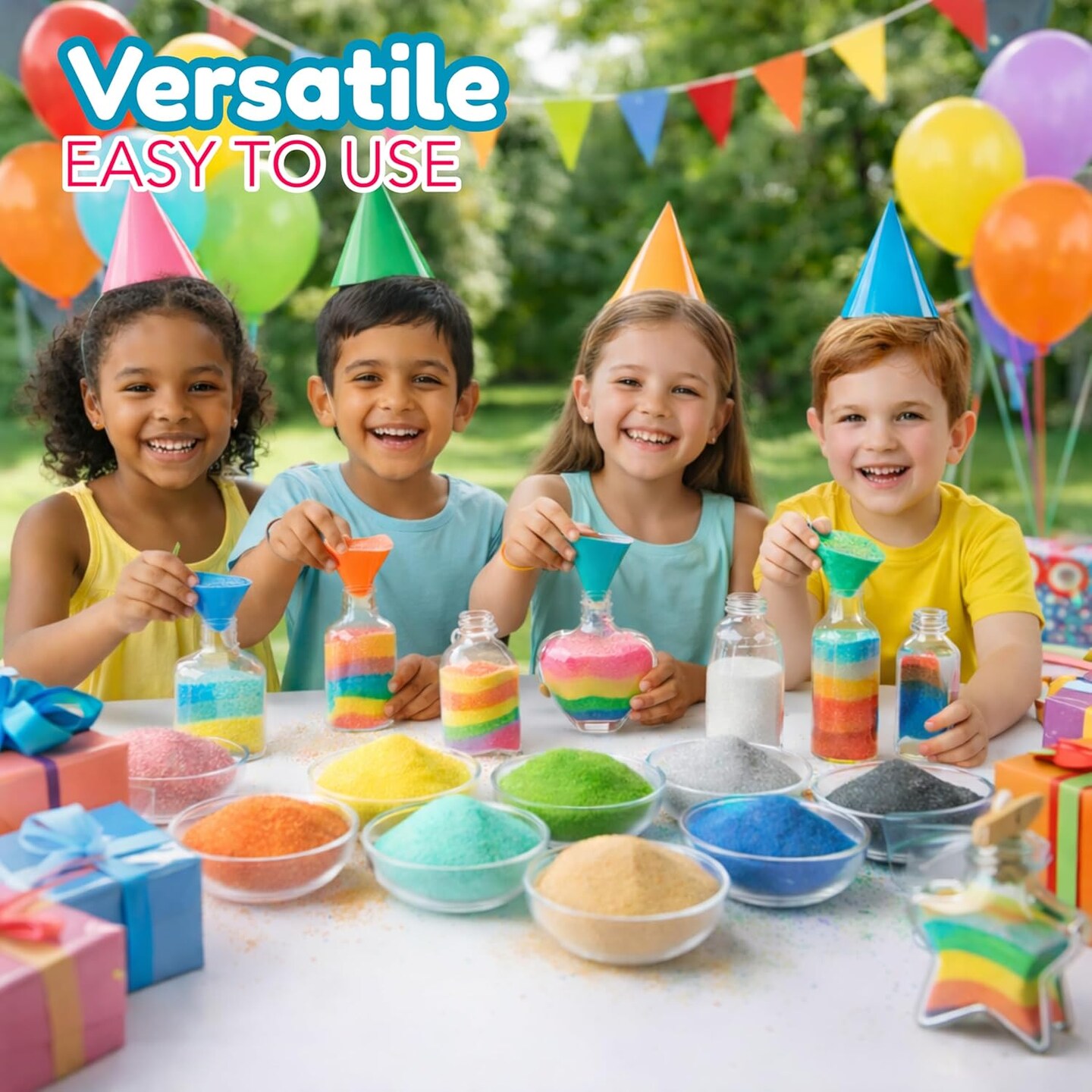 4E’s Novelty Colored Craft Sand – 15 Bright Colors, 12 lbs Bulk Non-Toxic Sand for Sand Art, Sensory Play, Kids Crafts, DIY Crafts, Wedding Decor, Vase Filler, Terrarium Decor, Classroom Crafts, Art Projects