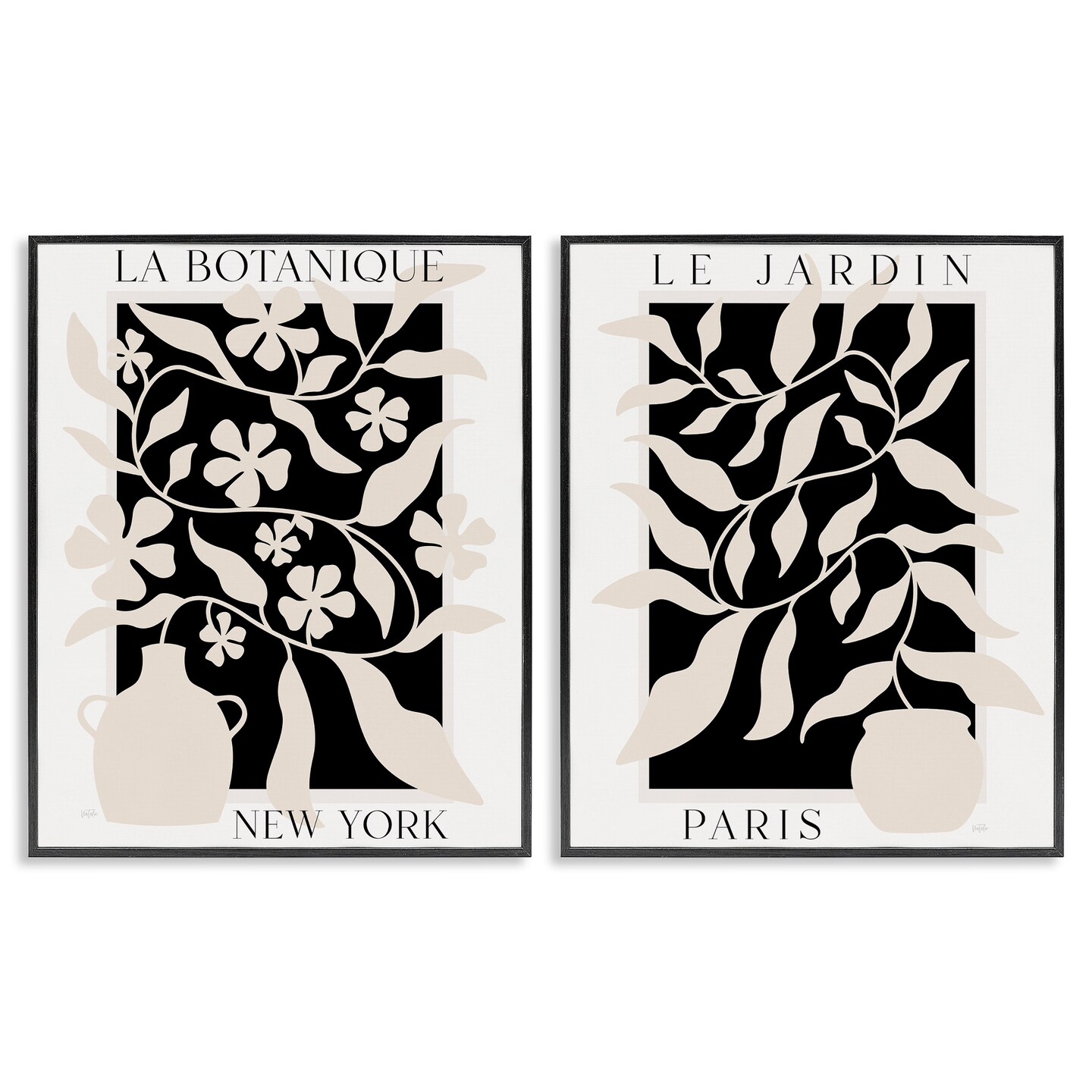 Stupell Industries New York & Paris Botanicals 2pc Framed Giclee Set, design by Natalie Carpentieri