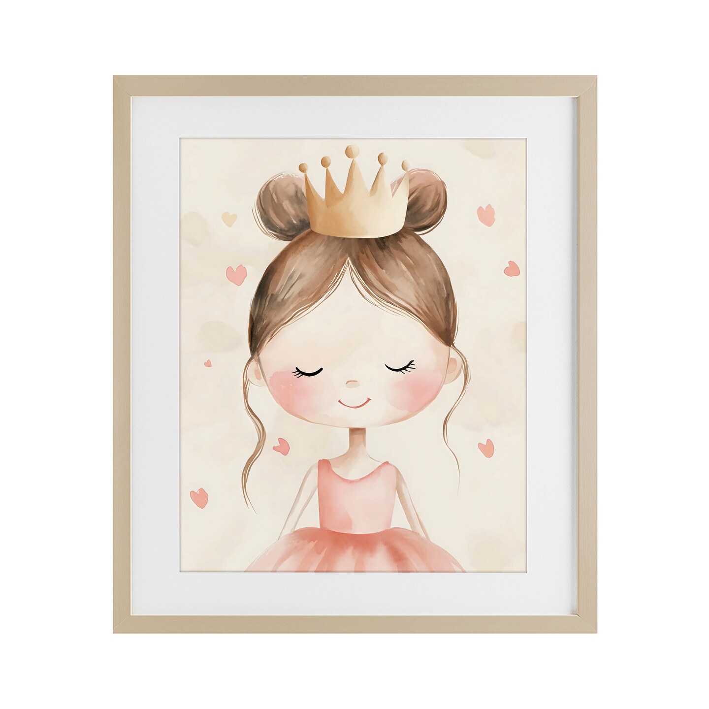 Stupell Industries Pink Ballerina in Crown Framed Print Under Glass, design by Creative Studio