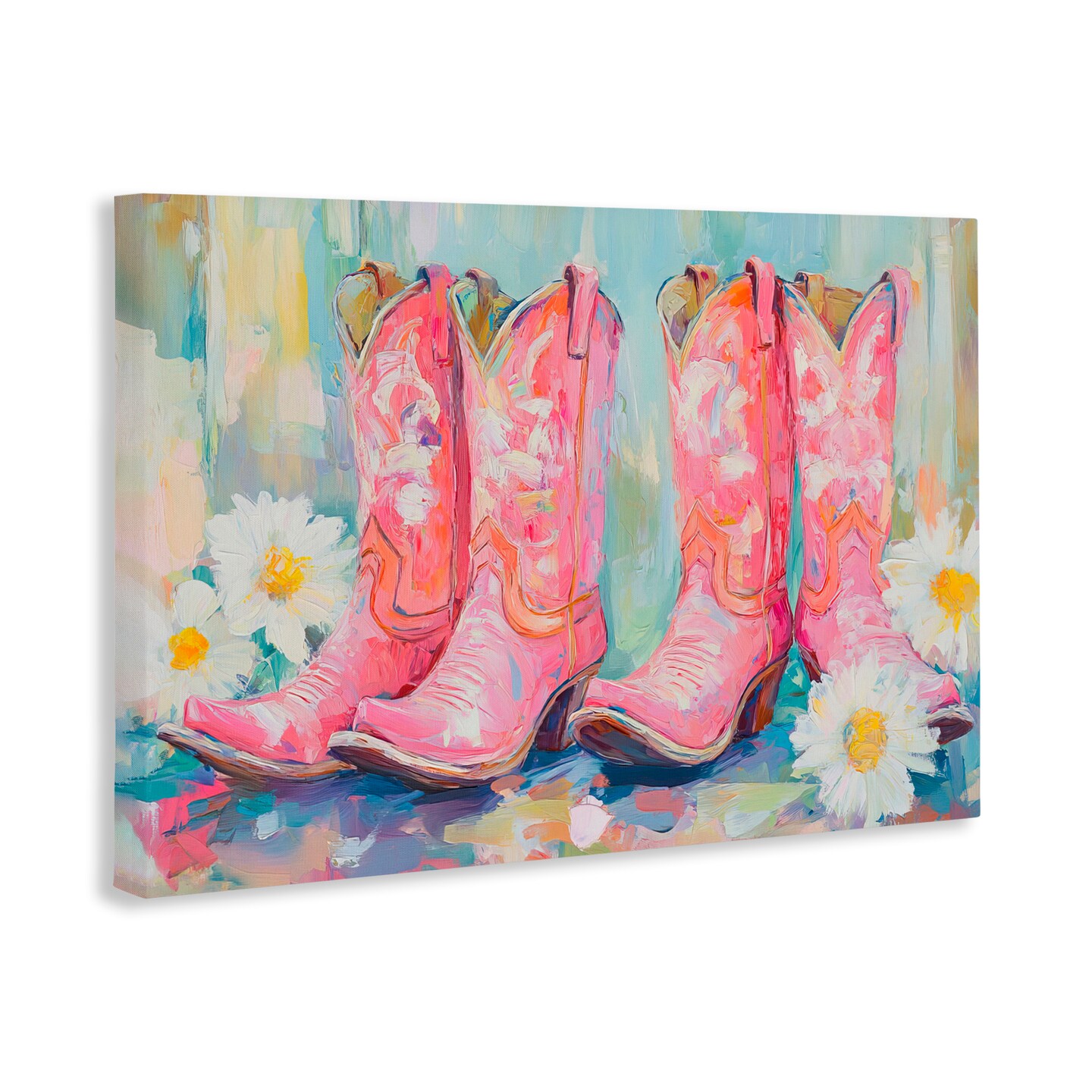 Stupell Industries Pink Cowgirl Boots Pairs Canvas, design by Tina LeCour