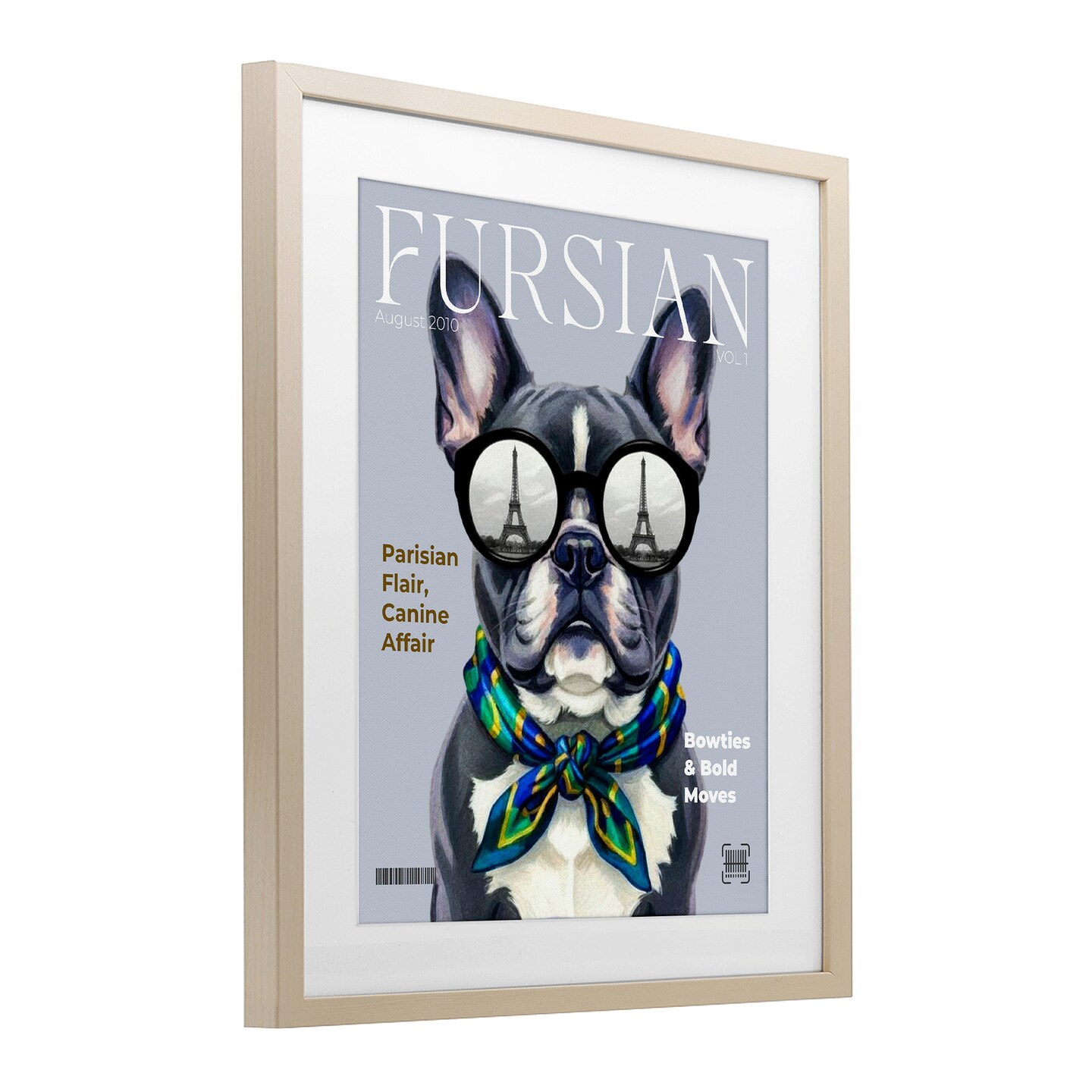 Stupell Industries Fursian Dog Fashion Magazine Framed Print Under Glass, design by A Barefoot Stylist