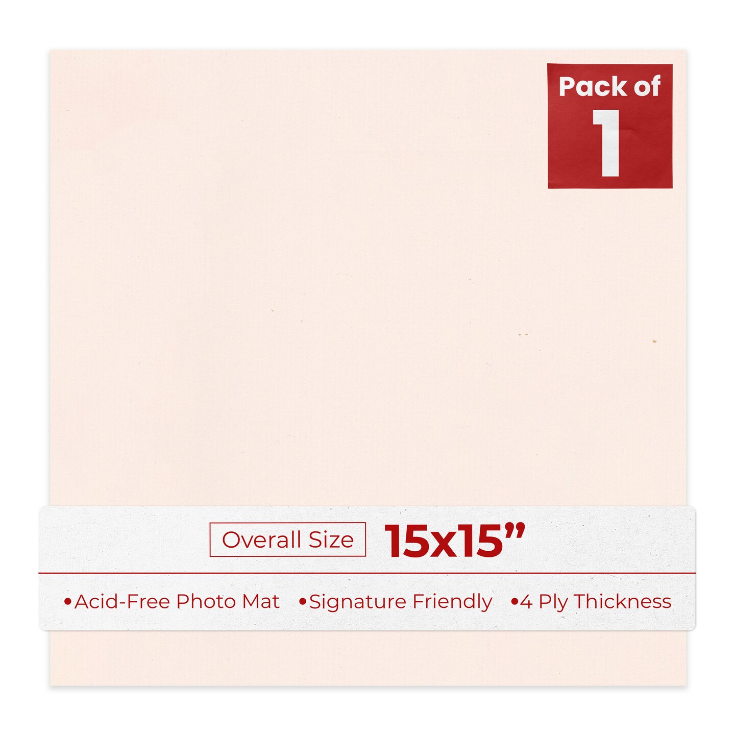 Oyster Bay Beige 15x15 Uncut Mat Board - Blank Sheets, No Opening