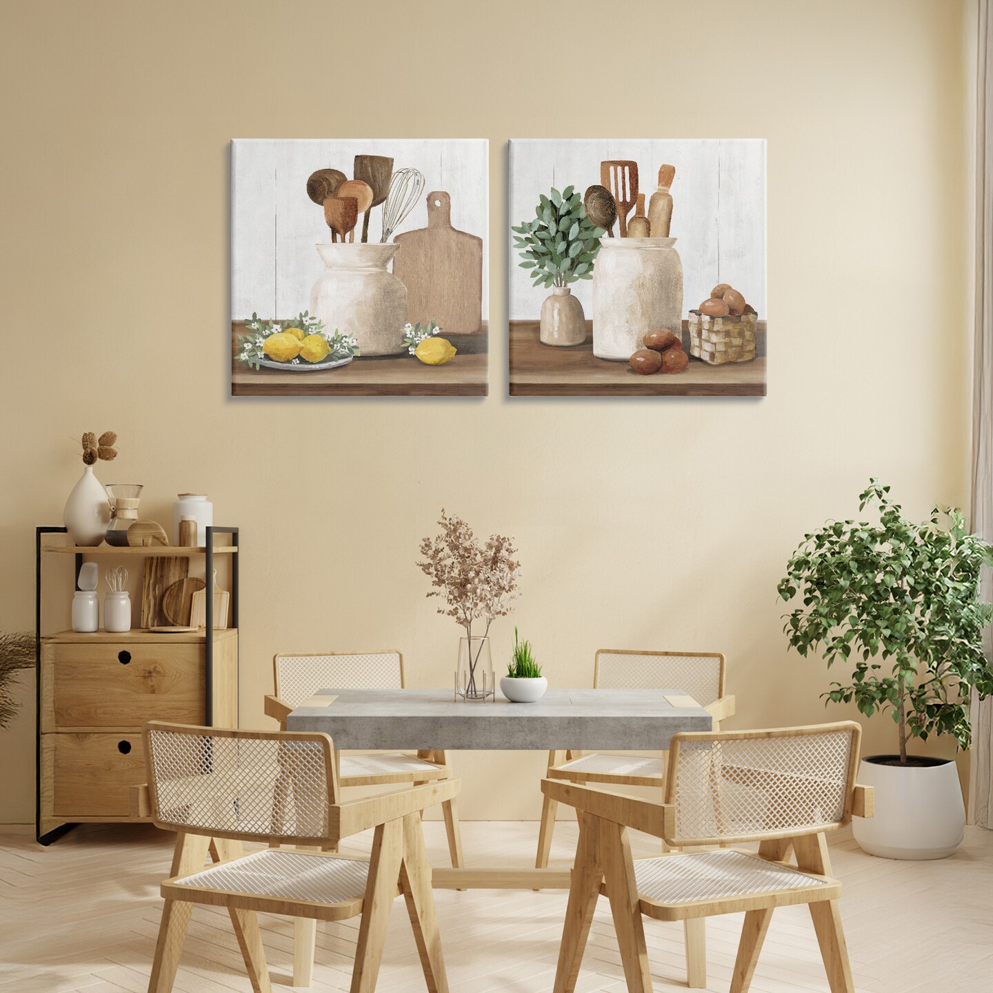 Stupell Industries Country Kitchen Setup 2pc Canvas Set, design by White Ladder