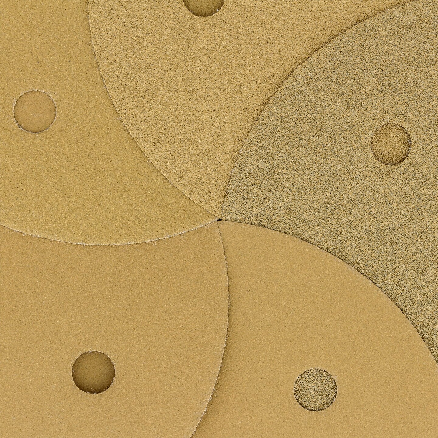 Variety Grit Pack - 5" Gold DA Sanding Discs - 5-Hole Pattern Hook and Loop - Box of 50
