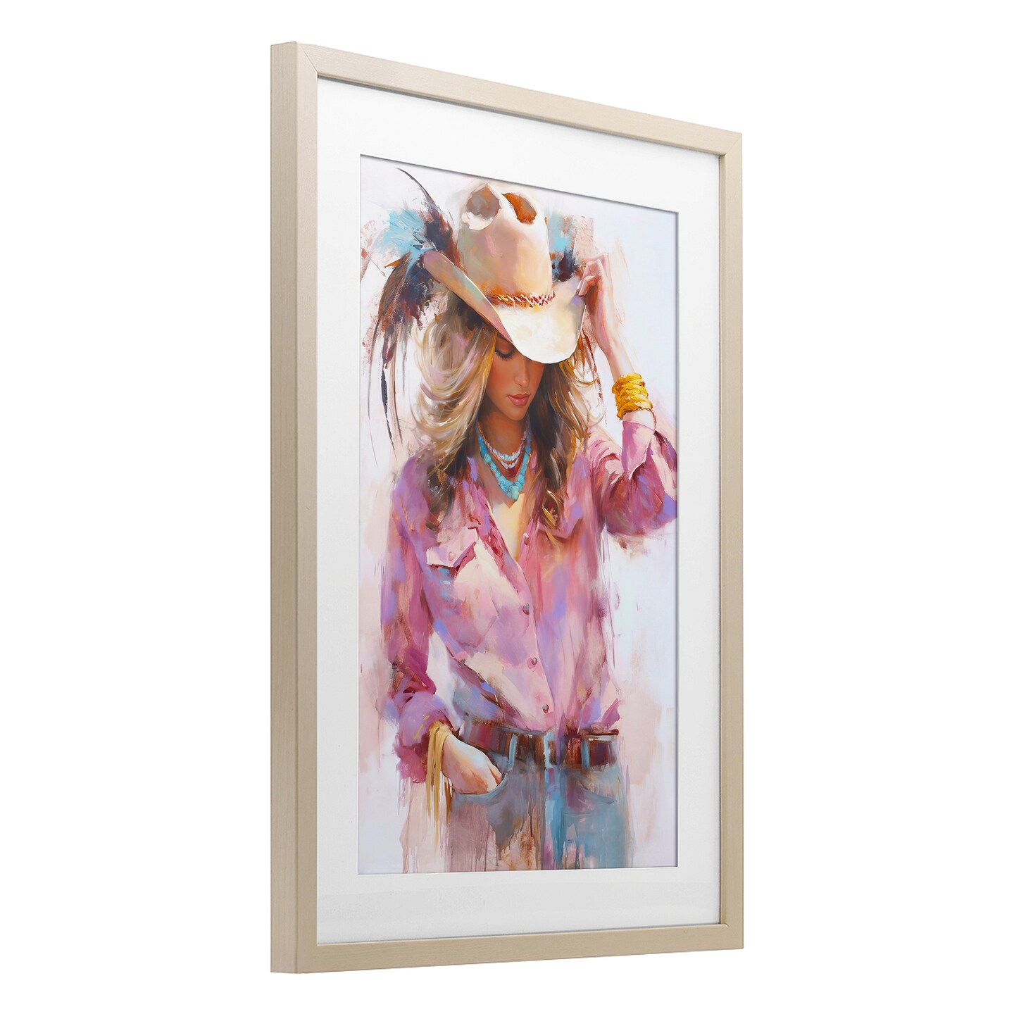 Stupell Industries Cowgirl Hat Reflections Framed Print Under Glass, design by Tina LeCour