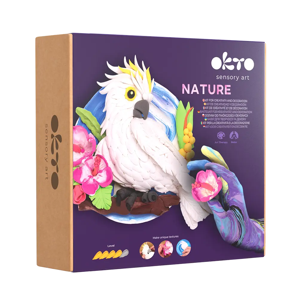 OKTO DIY 3D Creative Air Dry Clay Set Nature "Nature" Сockatoo