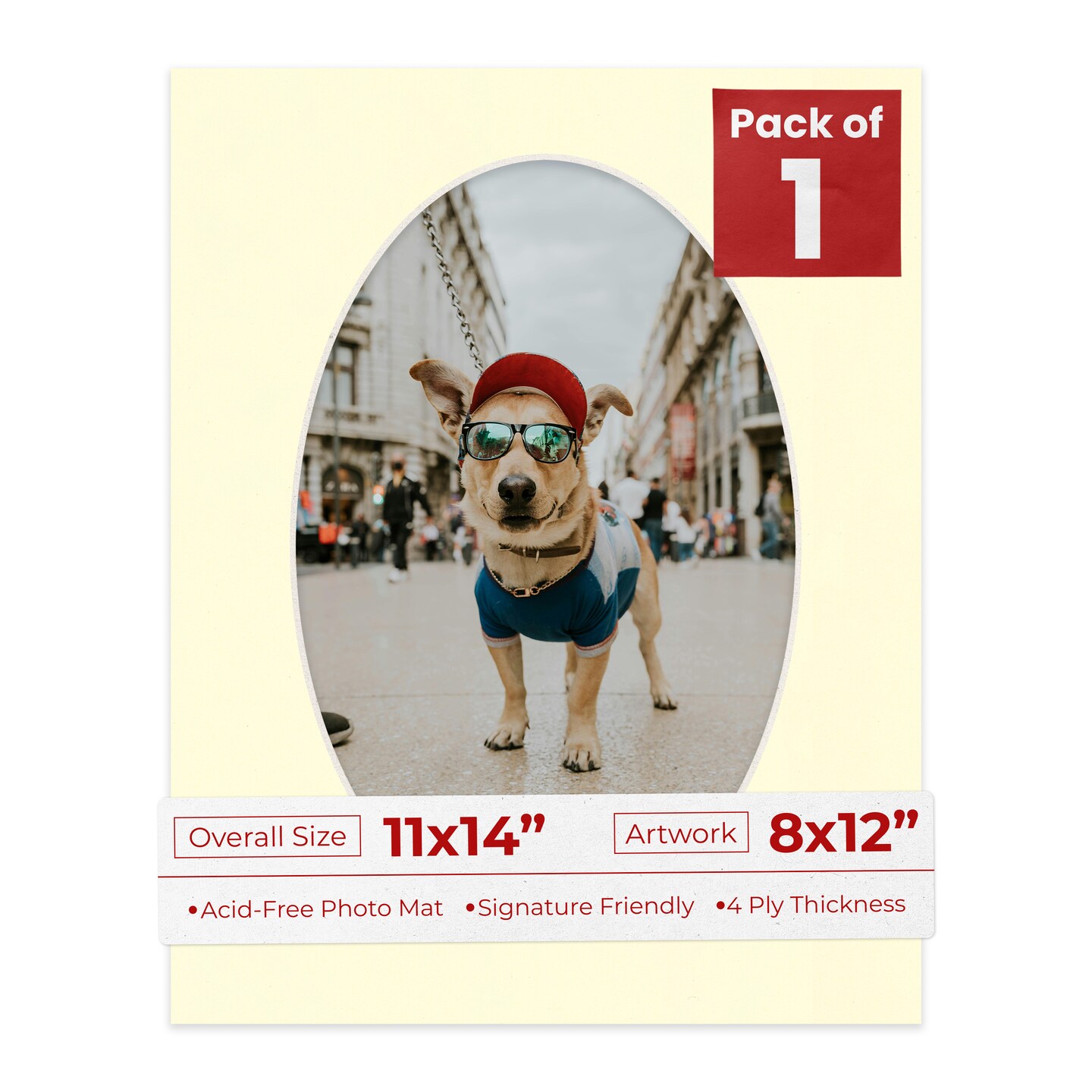 Off White Mat Board for 11x14 Frames - Oval Opening for 8x12 Photos