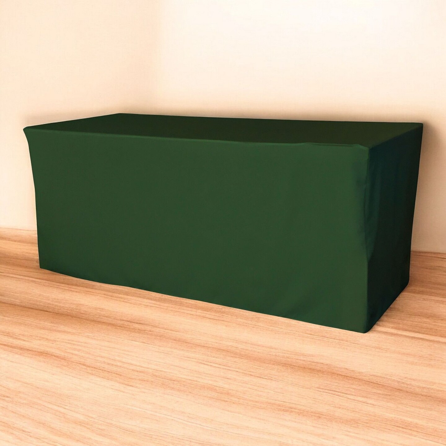 96 Inch Rectangular Black Fitted Tablecloth for Folding Table