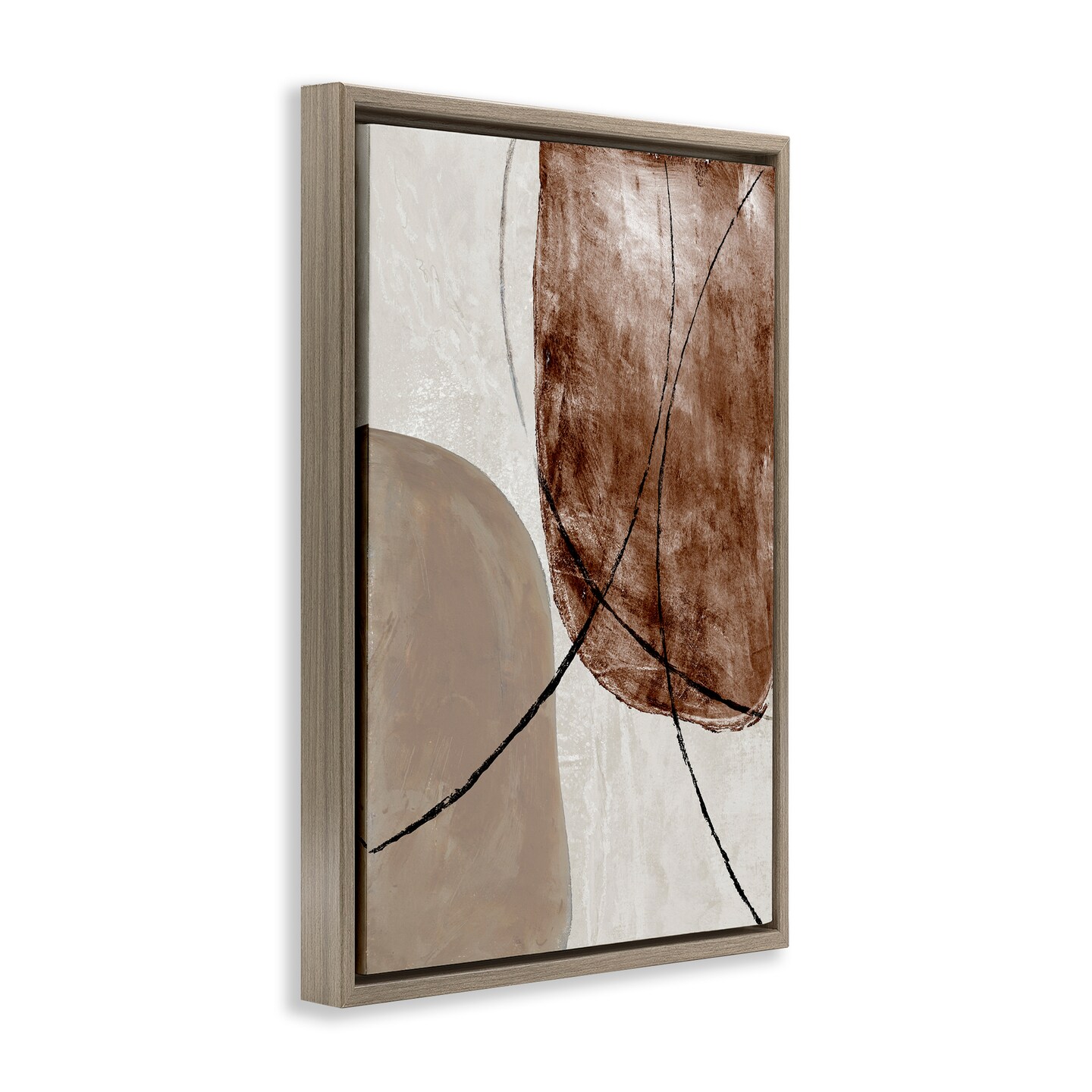 Stupell Industries Taupe & Brown Abstract Floating Frame, design by Merri Pattinian