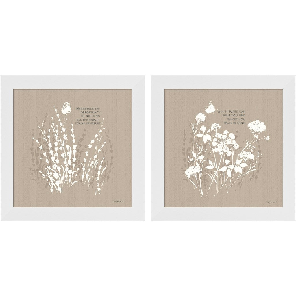 Au Naturel on Beige by Lisa Audit, 2 Piece White Framed Art Set