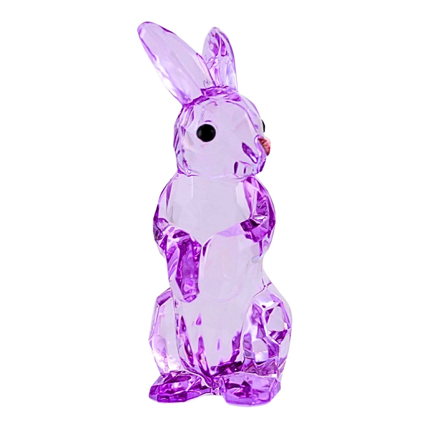 Crystal Expressions 3.5 Inch Springtime Bunny Easter Figurine , Lightweight Spring Decor Easter Rabbit