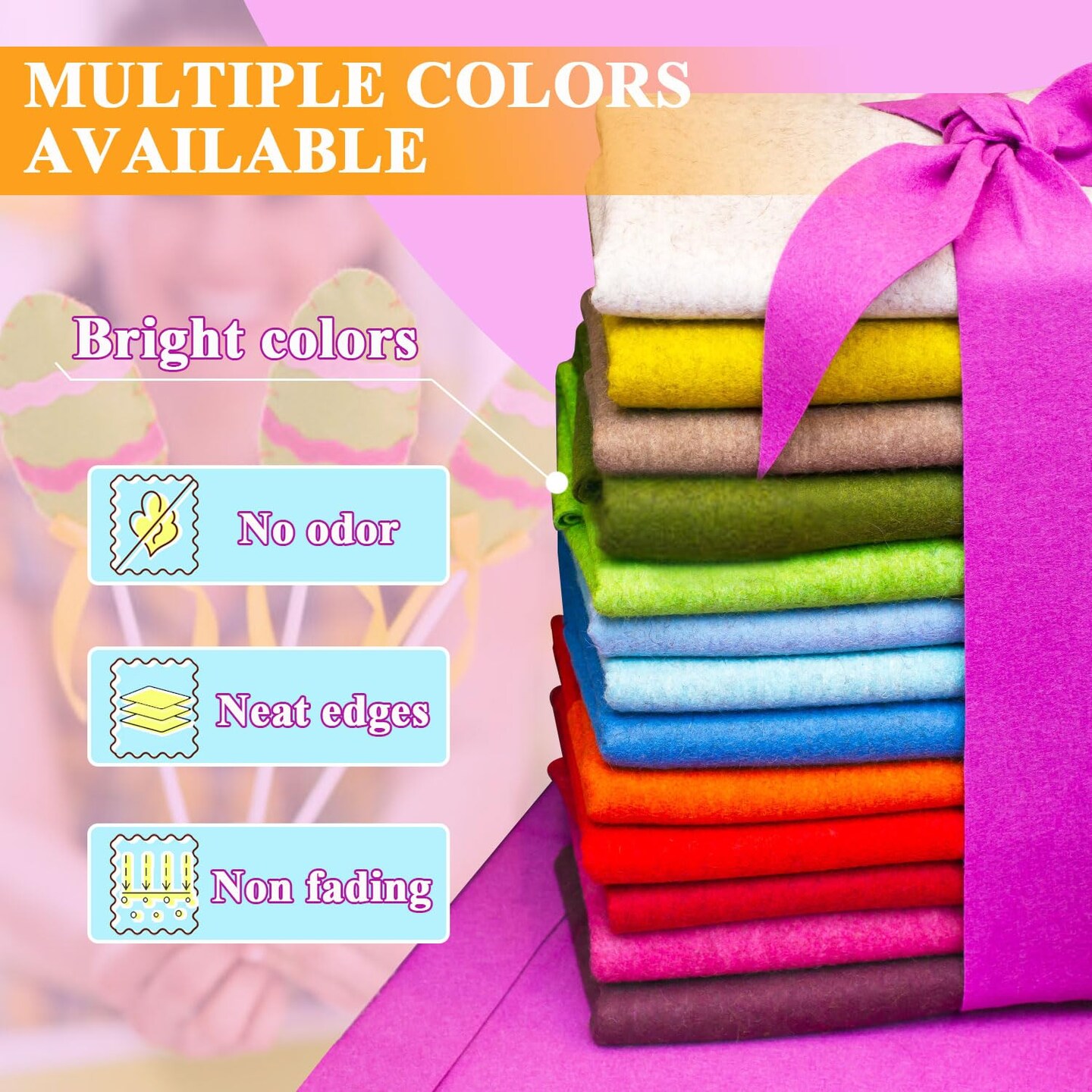 Red Felt Fabric 36" X 36"(1 Square Yard), 1.6mm Thick Soft and Durable Flexible Craft Felt by The Yard for Sewing DIY Art Craft Project Decorations