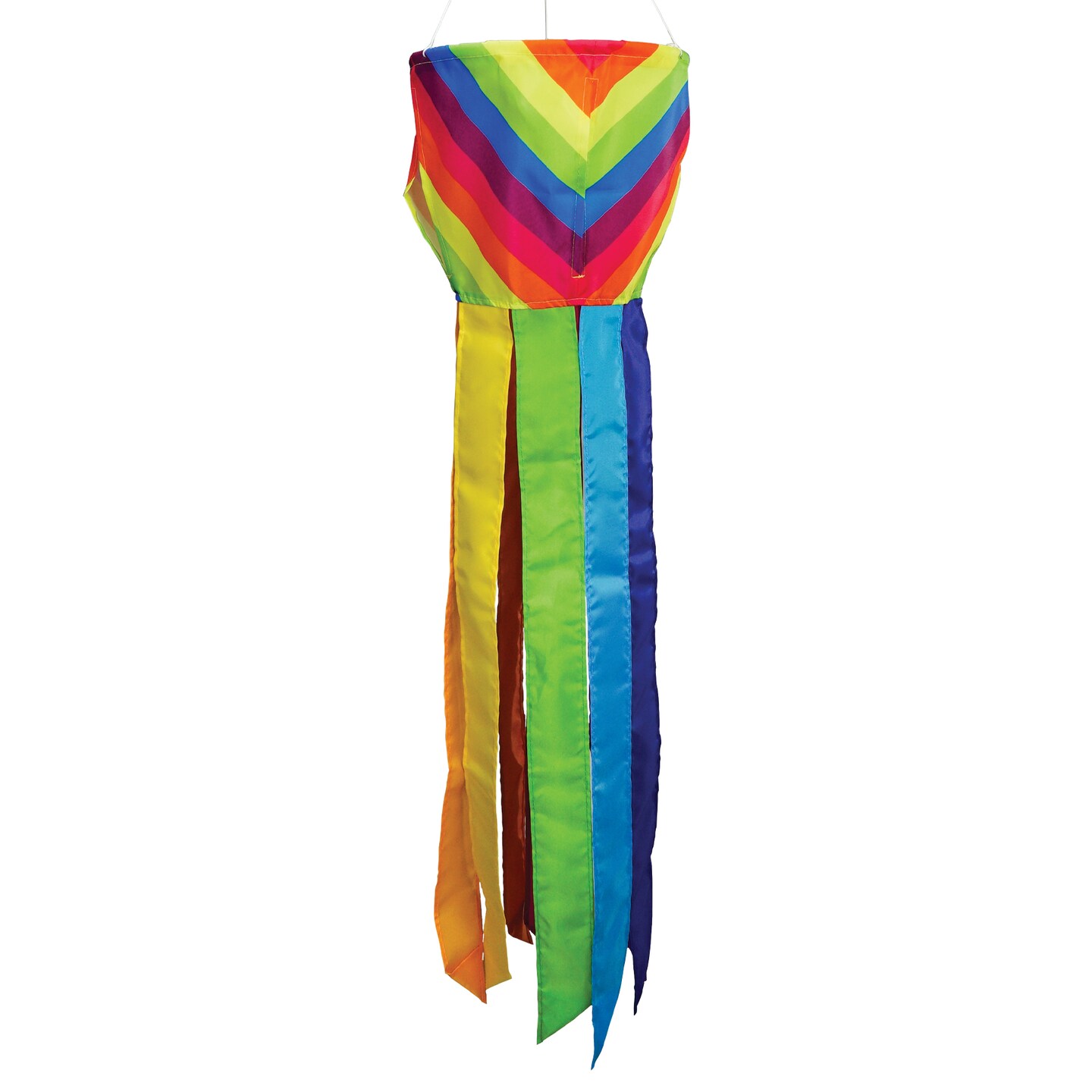 In the Breeze 5268 — Fiesta Stripe Spinning Windsock — Colorful Outdoor Decor Spinner