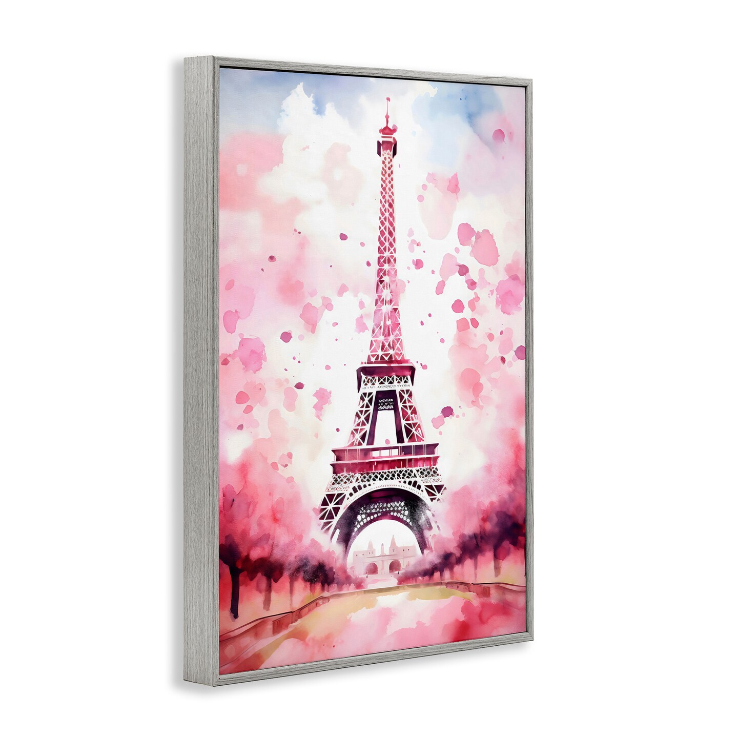 Stupell Industries Blush Watercolor Eiffel Tower Framed Giclee, design by Creative Studio