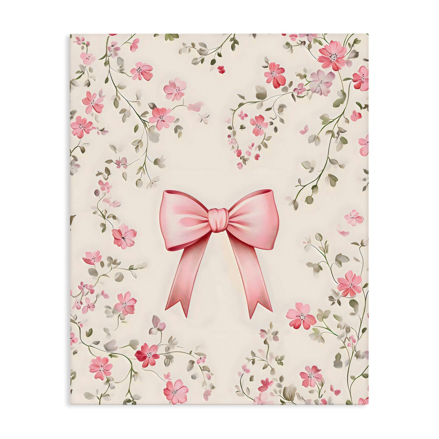 Stupell Industries Girly Ribbon Bow Canvas, design by Arlington Prints