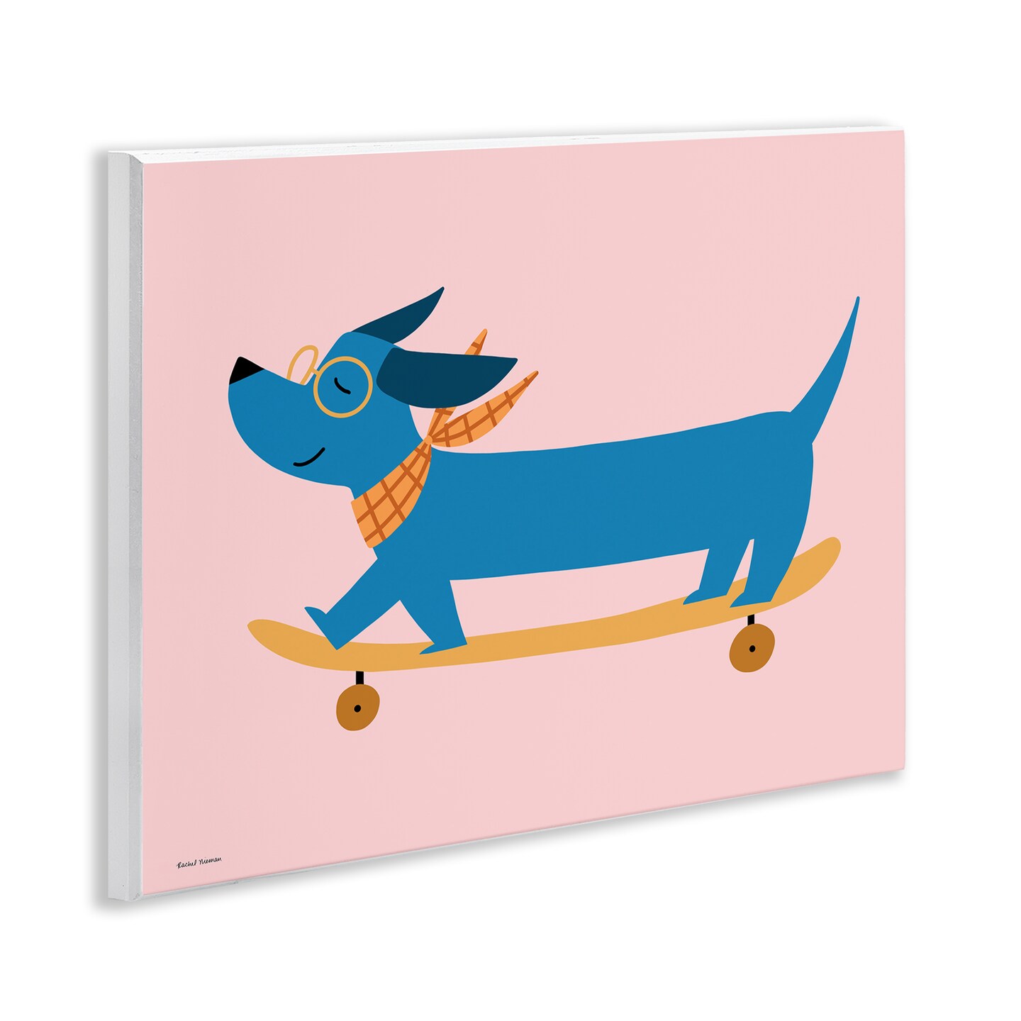 Stupell Industries Skateboarding Wiener Dog Wall Plaque, design by Rachel Nieman