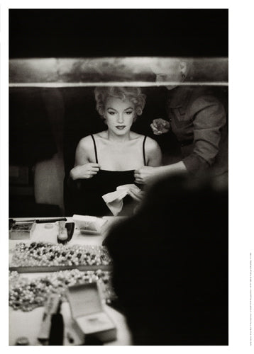 Framed Art Marilyn Monroe at Dressing Room Mirror, 1954 by Sam Shaw 27 1/2 x 19 5/8