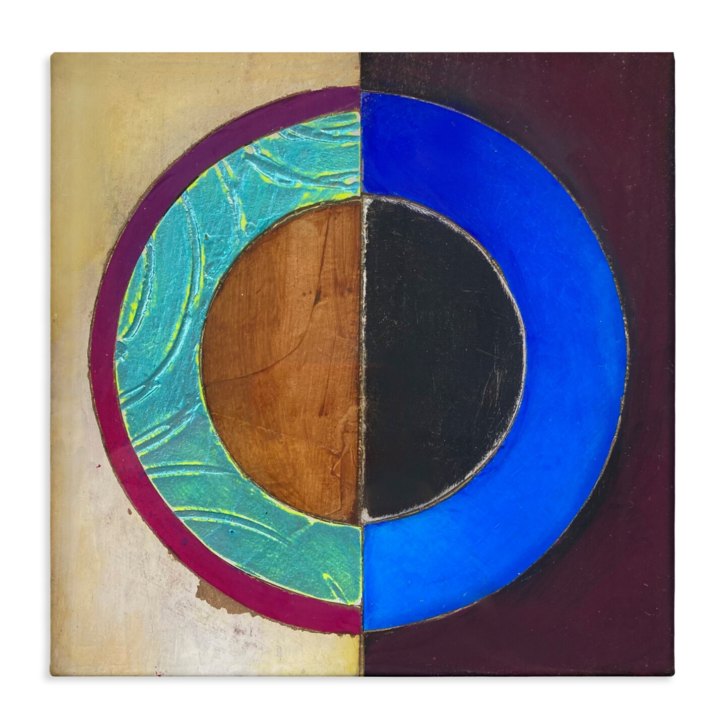 Stupell Industries Nautical Split Circle Canvas, design by Matthew Finger