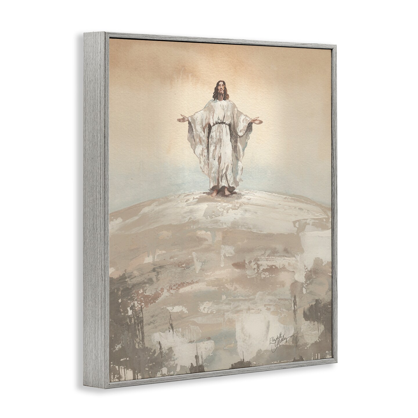 Stupell Industries Jesus on Hill Framed Giclee, design by Elizabeth Medley