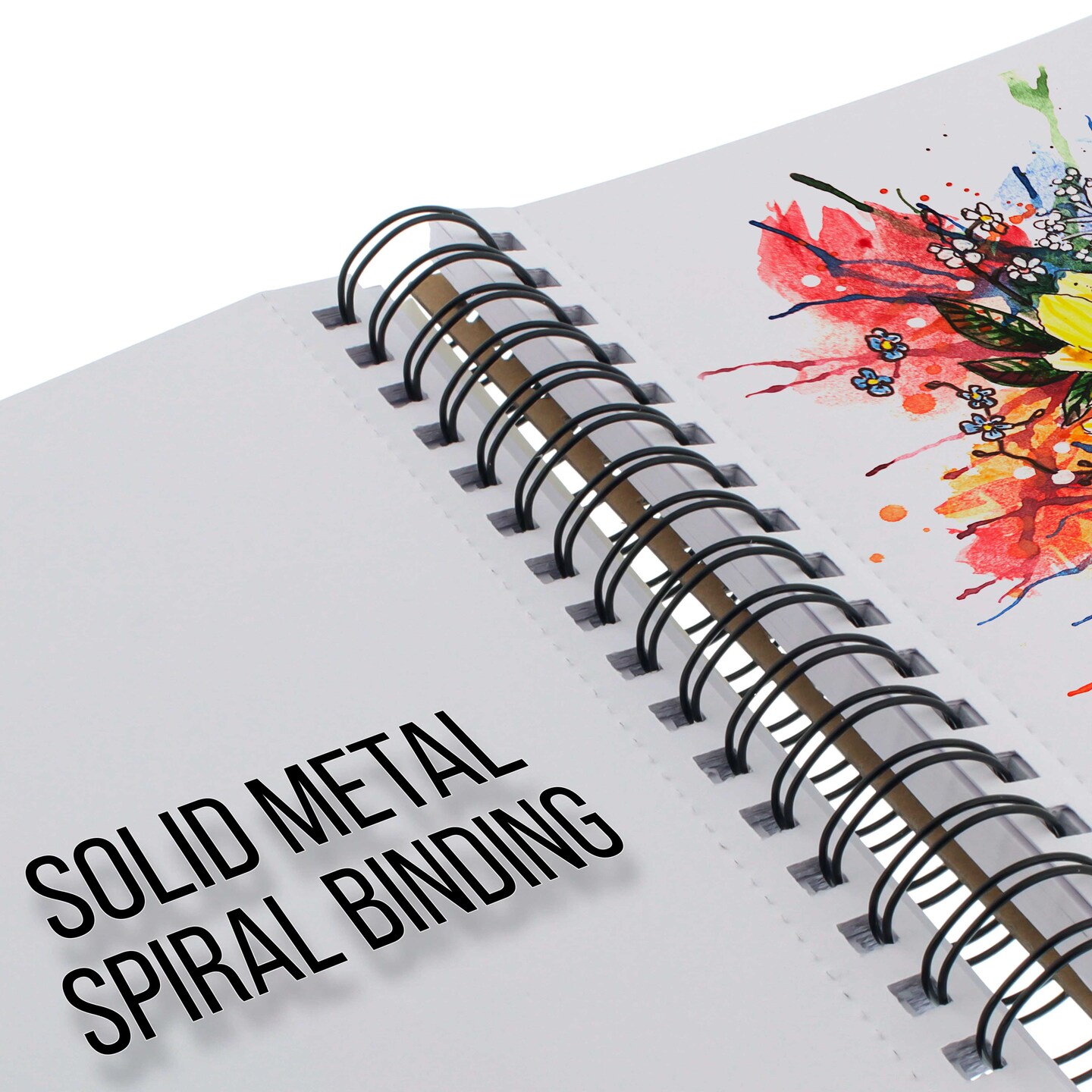9&#x22;x12&#x22; Mixed Media Sketchbook, 2 Pack (60 Sheets), 98 lb (160 gsm) - Spiral-Bound Pad with Perforated Acid-Free Paper - Artist Sketch Book For Drawing, Painting, Watercolor