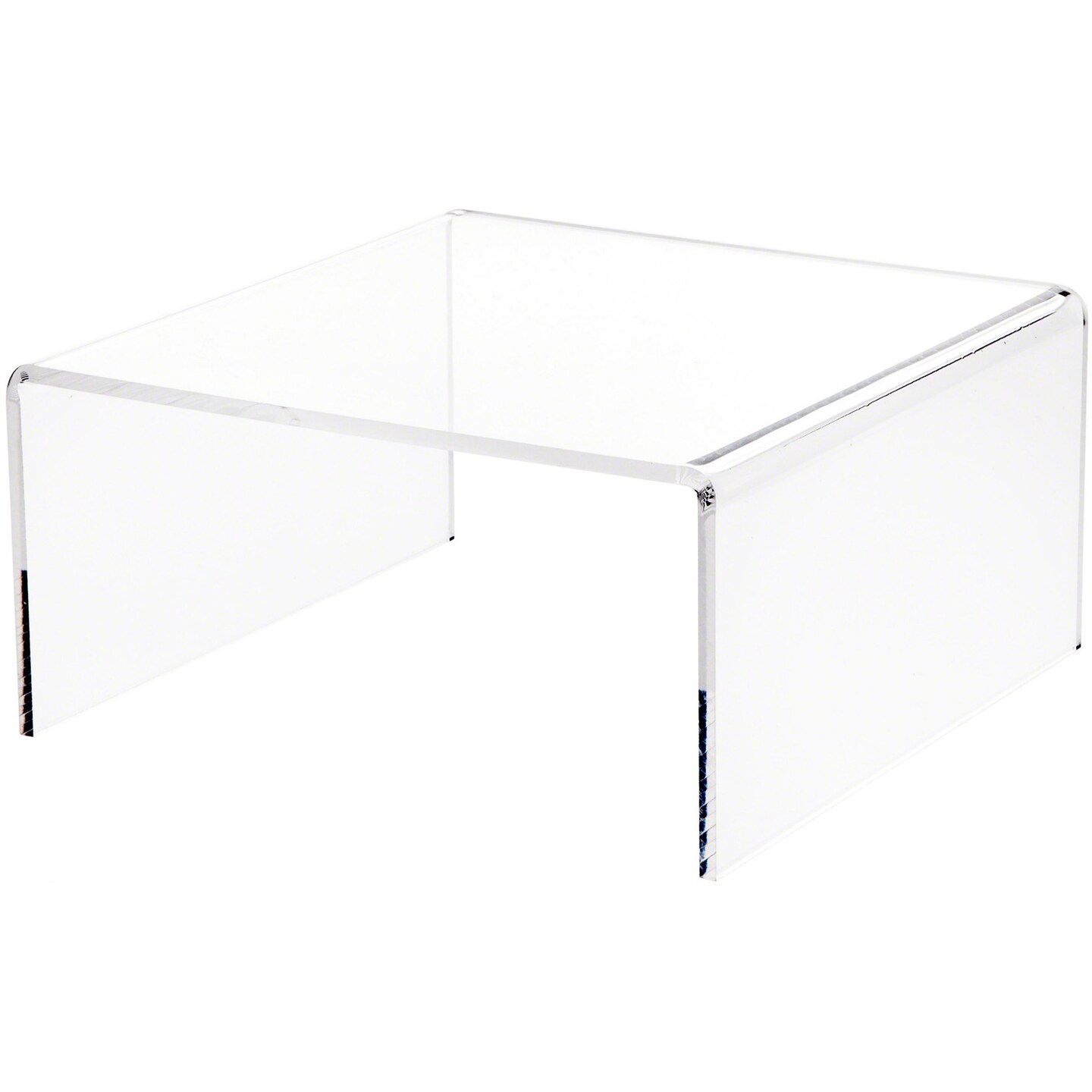 Plymor Clear Acrylic Short Square Display Riser, 4.5" H x 9" W x 9" D (1/4" thick)