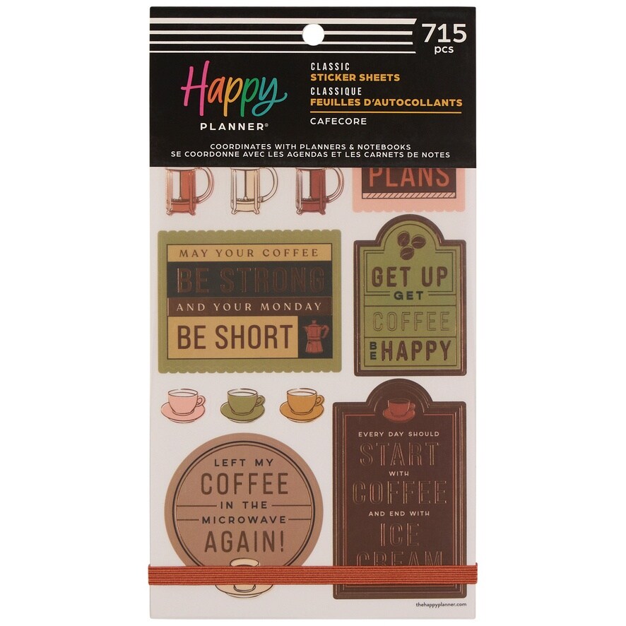 Happy Planner Sticker Value Pack 30/Sheets-Cafecore, Count: 1 | Michaels