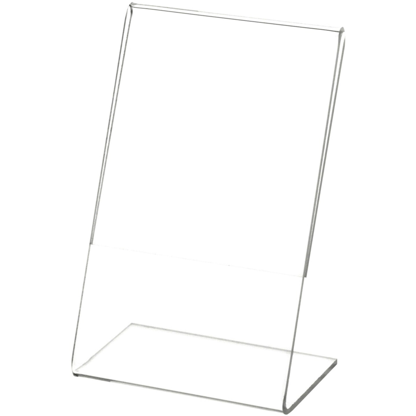 Plymor Clear Acrylic Sign Display / Literature Holder (Angled), 3.5&#x22; W x 5.5&#x22; H