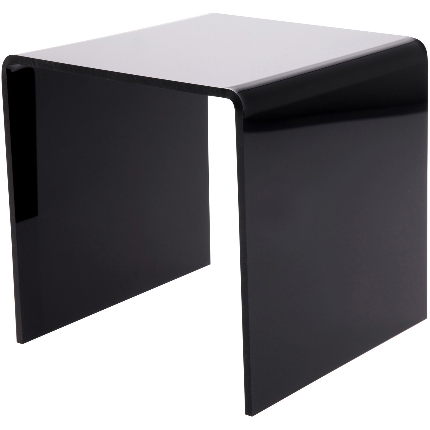 Plymor Black Acrylic Square Display Riser, 6" H x 6" W x 6" D (3/16" thick)