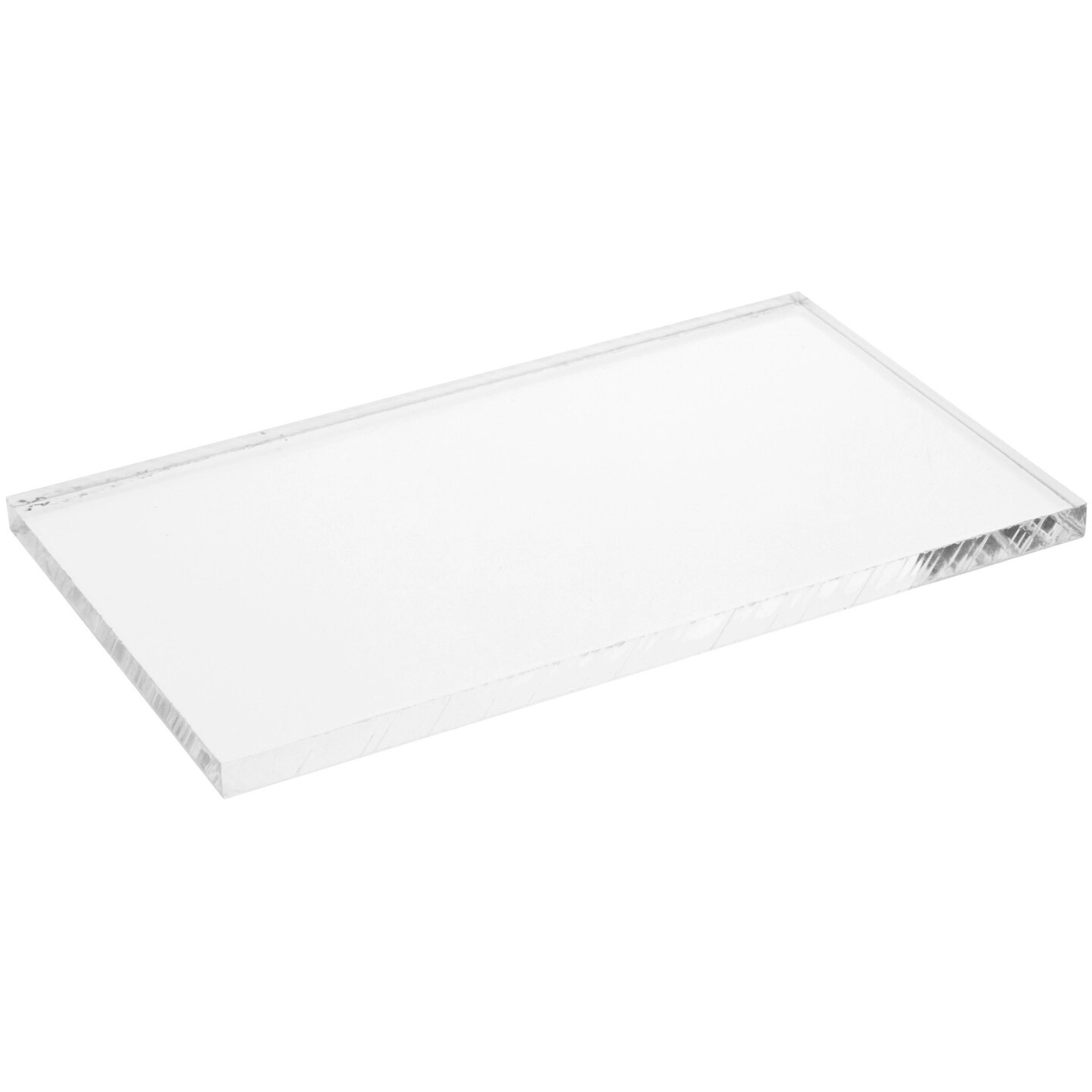 Plymor Clear Acrylic Rectangular Standard-Edge Display Base, 5" W x 3" D x 0.25" H