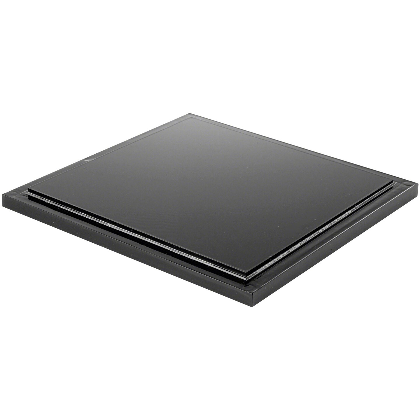 Plymor Black Acrylic Square Display Base, 6.625" W x 6.625" D x 0.4375" H