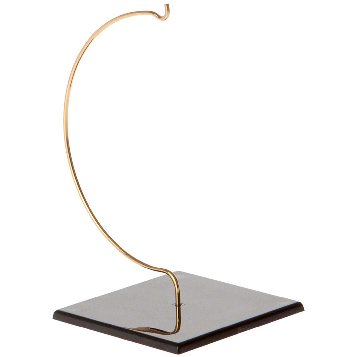 Plymor Wire Ornament Hanger Display with 3.25" Black Acrylic Thin Square Base, 5.5" H