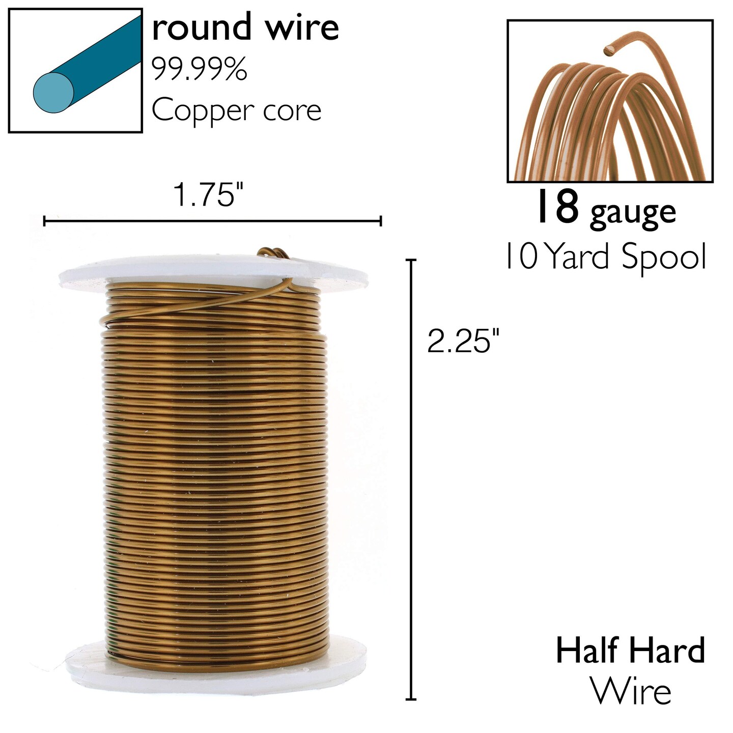 The Beadsmith Wire Elements Lacquered Tarnish-Resistant Copper Wire