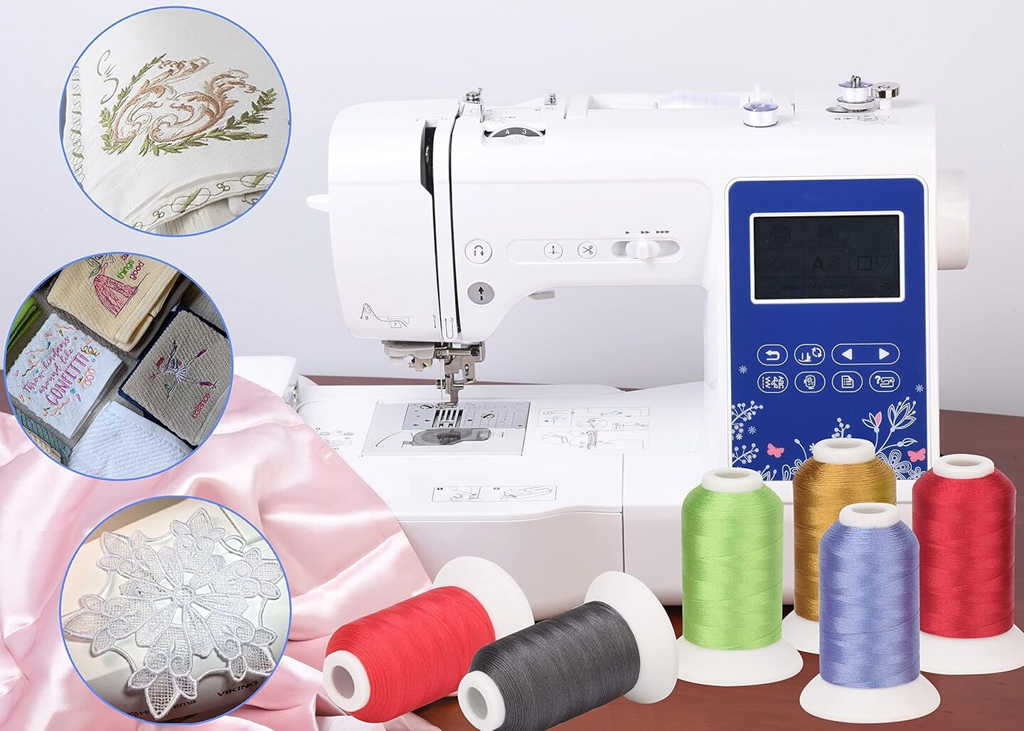63 Colors Polyester Compatible with Brother Embroidery Machine Thread Kit