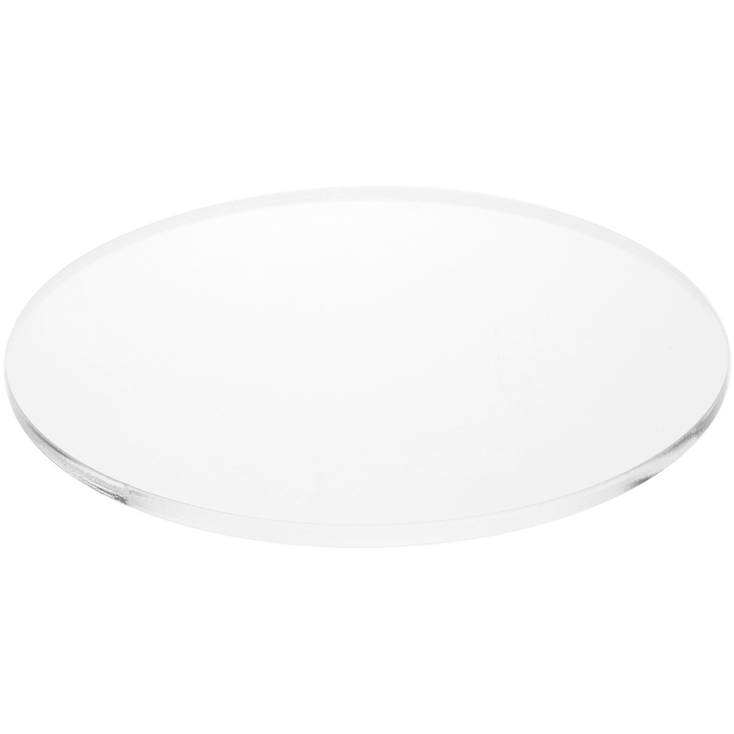 Plymor Clear Acrylic Round Standard-Edge Display Base, 7" W x 7" D x 0.25" H