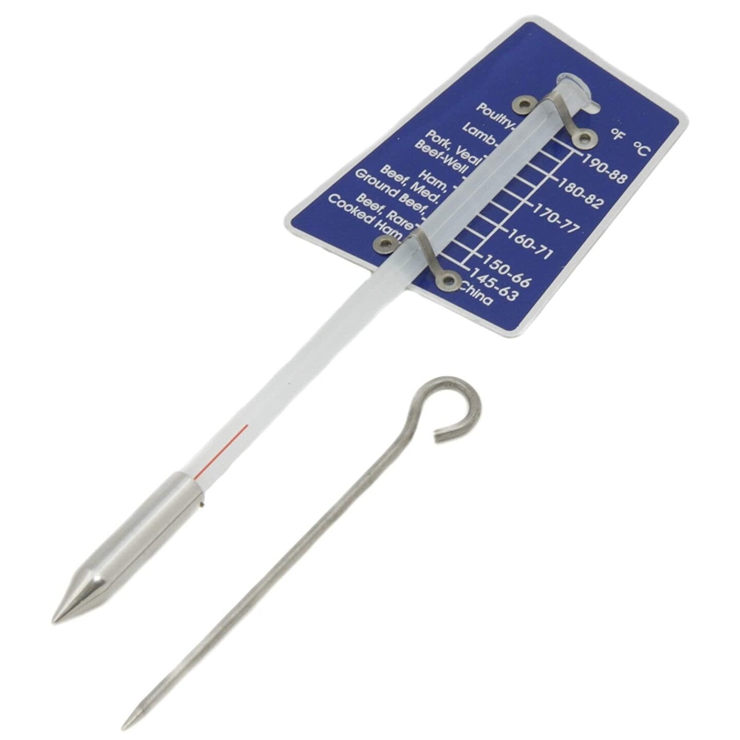 Chef Craft 6.5&#x22; Long Glass Poultry / Meat Thermometer, both F/C Temp Markings