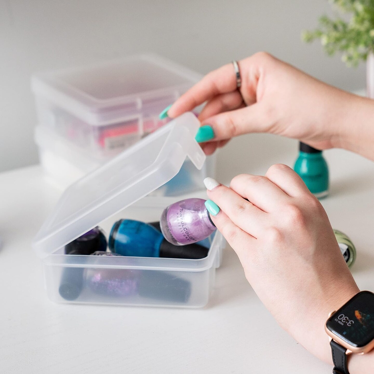 IRIS USA Pencil Case Box Storage Container for Organizing with Snap Lid, 18-Pack, Clear, Small