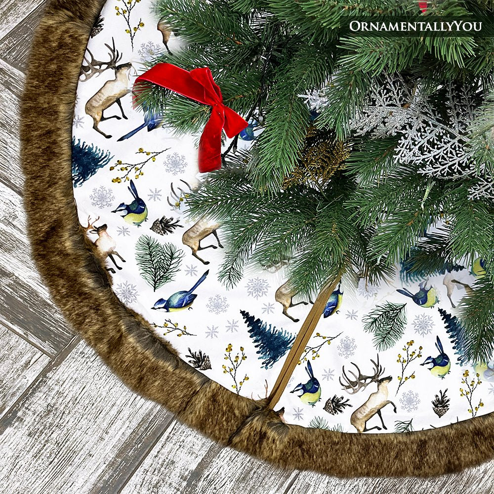 Rustic Nature Pattern Elegant Vintage Christmas Tree Skirt