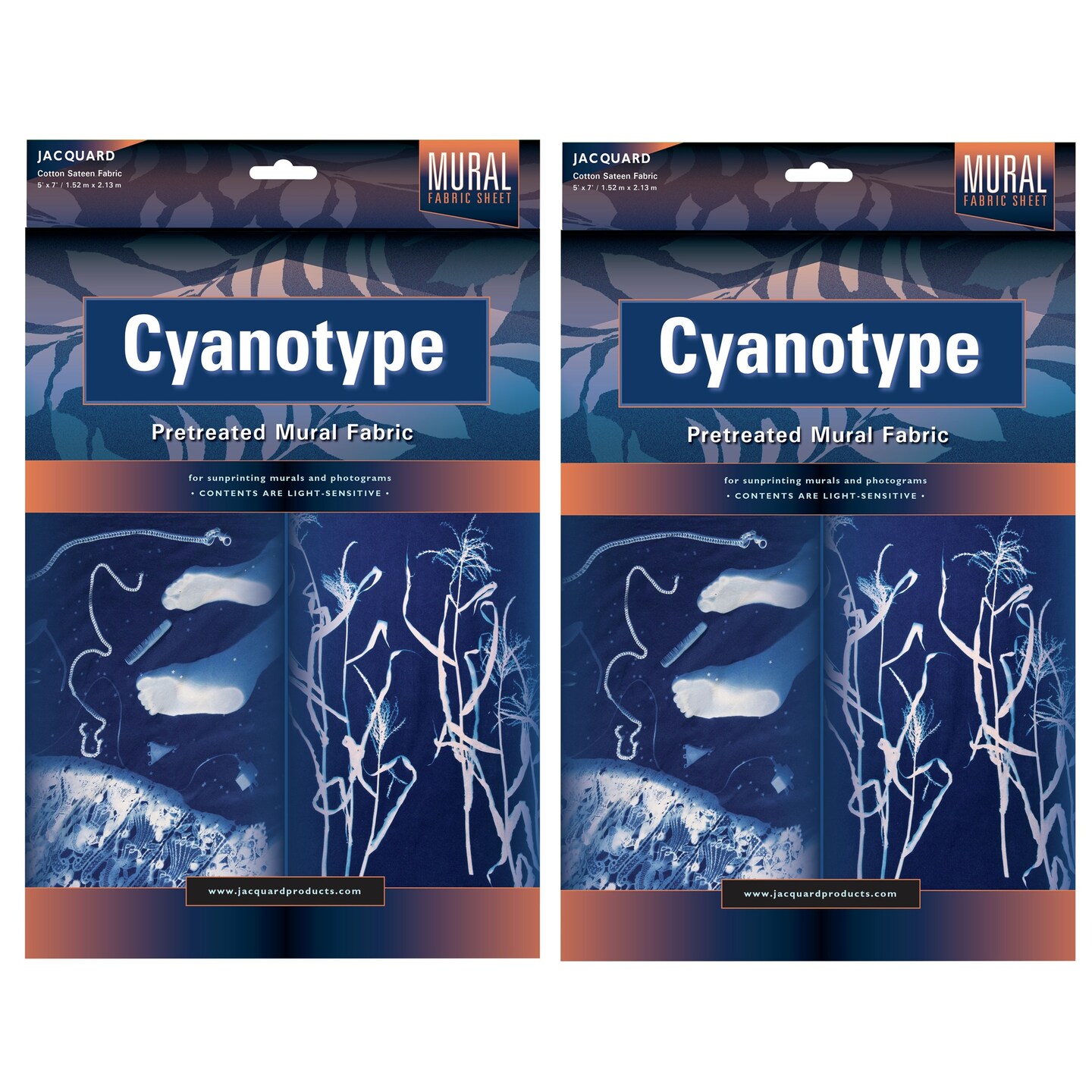 Multipack of 2 - Jacquard Cyanotype Pretreated Mural Fabric 60"X84"