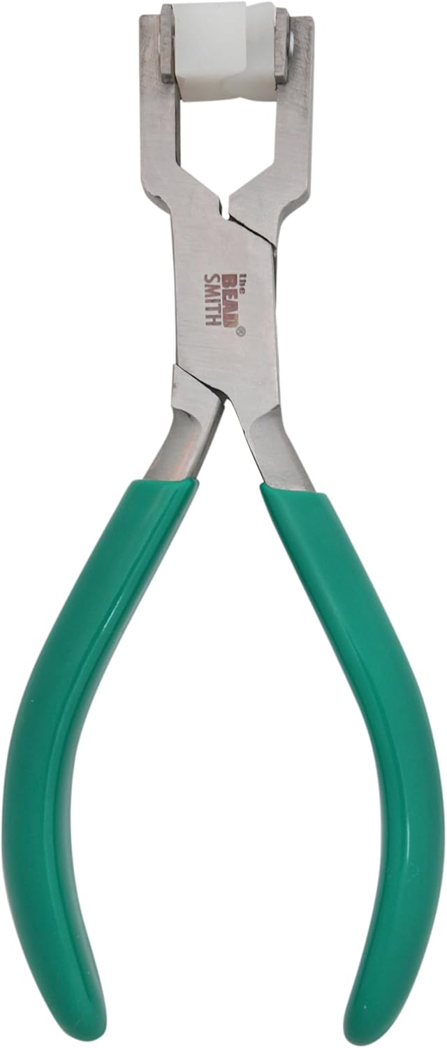The Beadsmith Metal Bending Pliers – Pliers With Curved Nylon Jaws for Ring Shaping