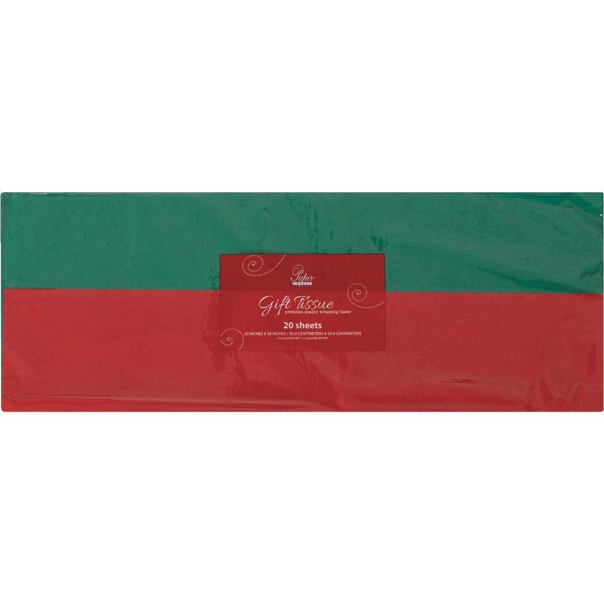 20 Sheet Red And Green Tissue