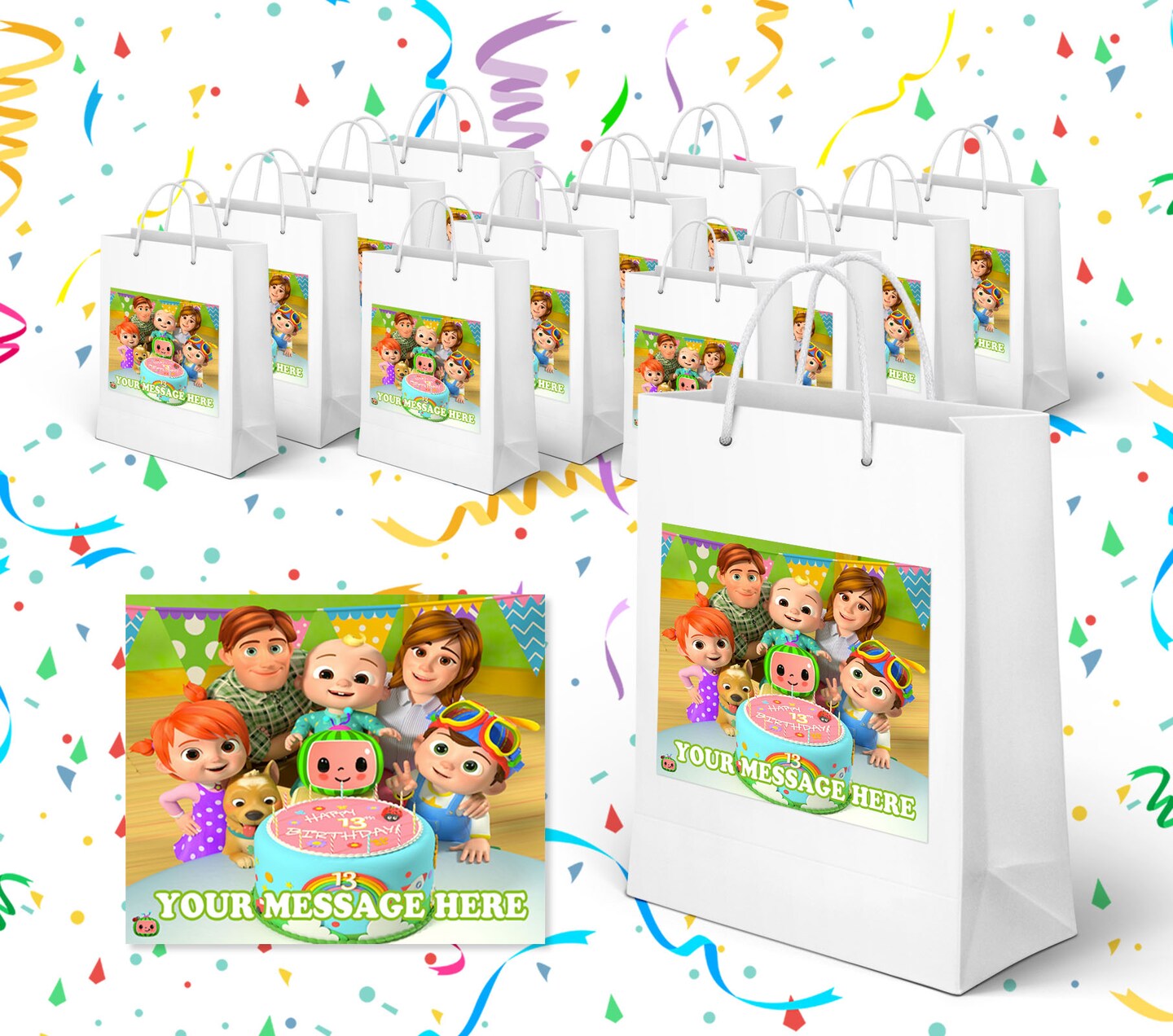 Paper Projects 01.70.22.037 CoComelon Mega Sticker Pack | Official Licensed Product | Reusable on Non-Porous Surfaces, Multicoloured, 35cm x 23cm