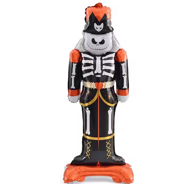 Halloween Orange Skeleton Standing Foil Balloon Decoration F07M1-41 Orange