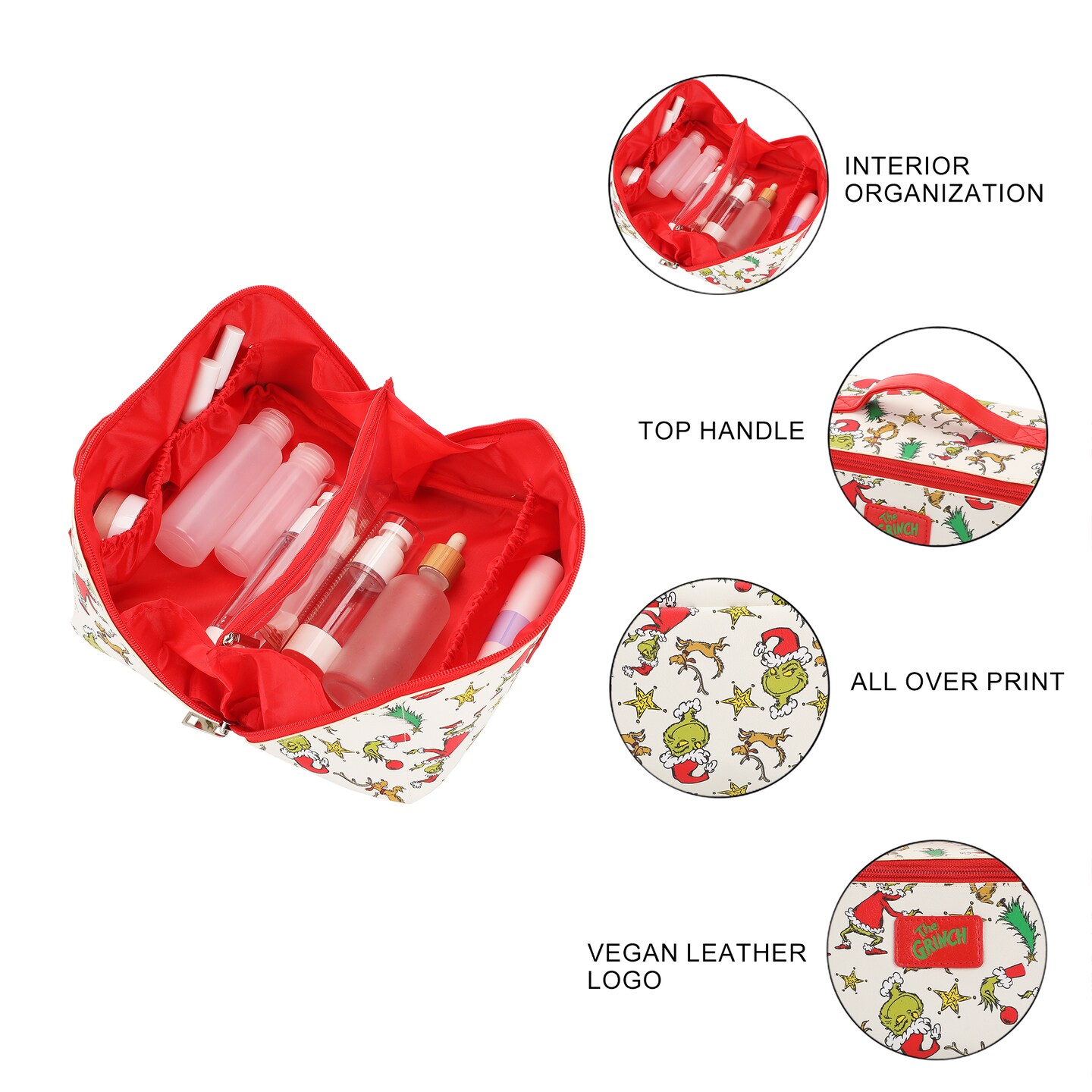 The Grinch Holiday All-Over Print Women's Novelty Cosmetic Bag