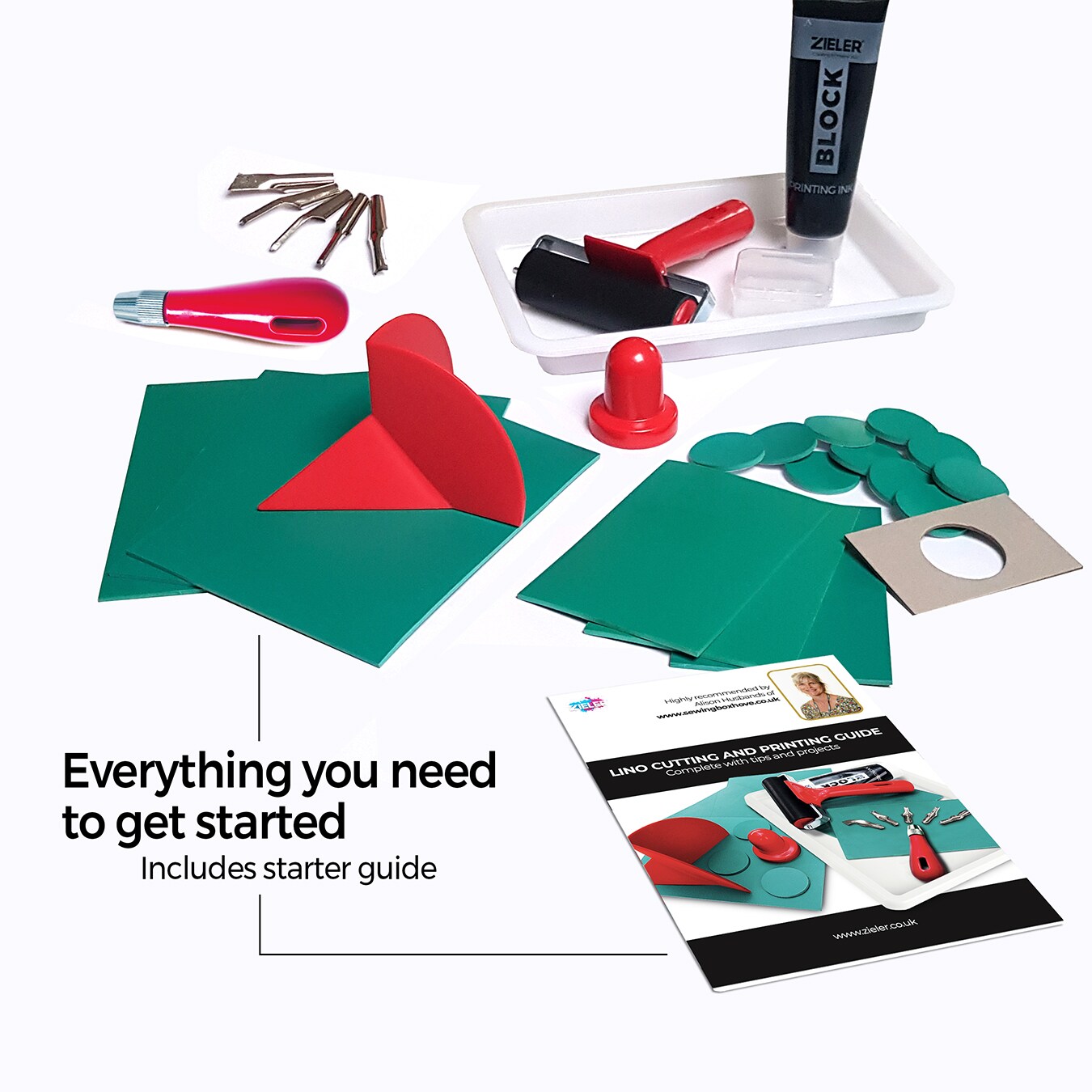 Zieler® Complete Lino Cutting & Printing Kit (30 pcs set)