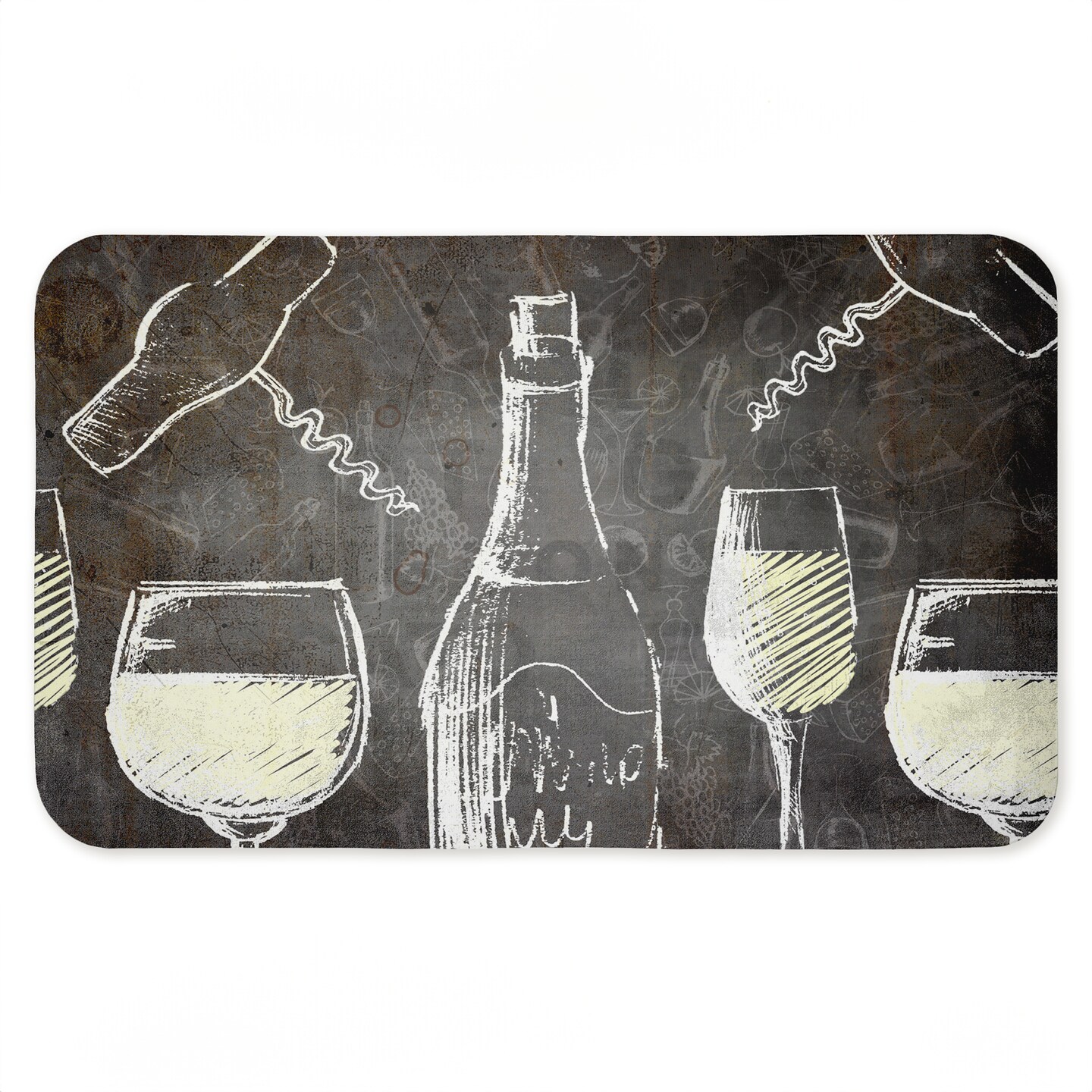 Stupell Industries Chalkboard Style Wine Printed Anti-Fatigue Floor Mat, 30"x18"
