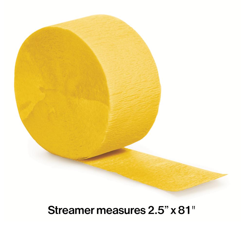 School Bus Yellow Crepe Streamers 81 ft